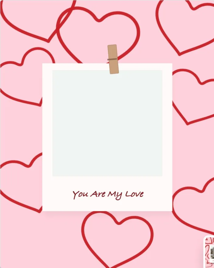 Heart Polaroid template preview