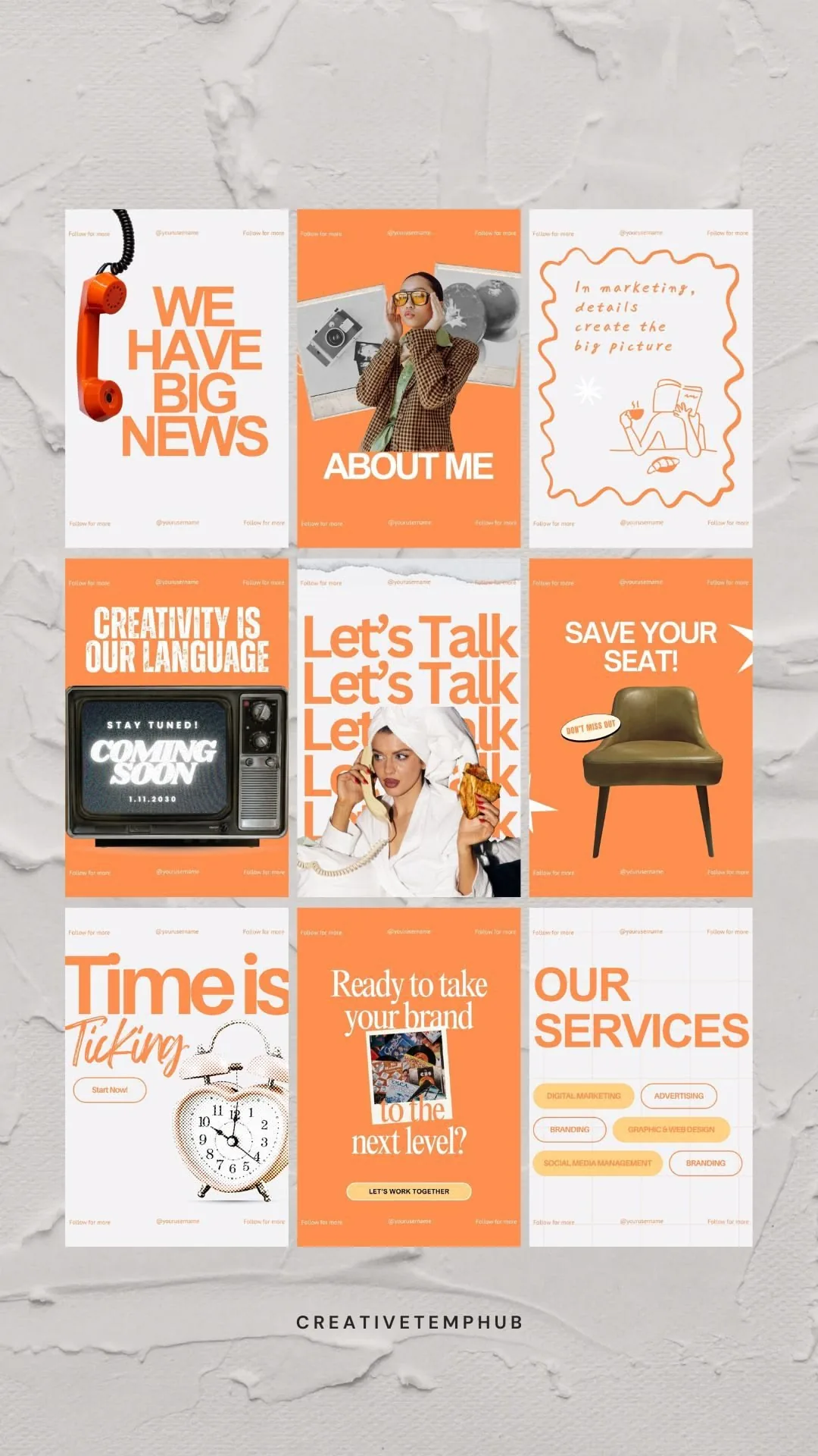 Marketing Creative Grid template preview