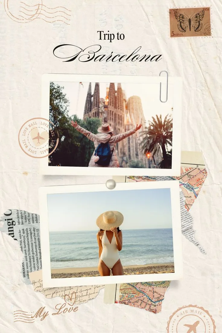 Trip to Barcelona template preview